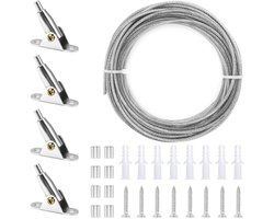 Jhubers Goods - Roestvrij Stalen Staalkabel 2 mm x 10 m - Verstelbare Ophangdraad - Voor Gordijnen, Waslijn, Hanglampen