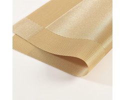 Jhubers Goods - Set van 6 goudkleurige PVC placemats, antislip en hittebestendig