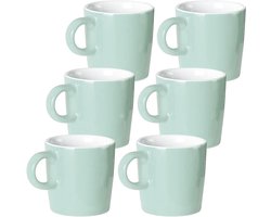 Jhubers Goods - Set van 6 Keramische Espresso Bekers, 120 ml - Kleine Koffiemokken voor Thee - Turkoois Kleurig