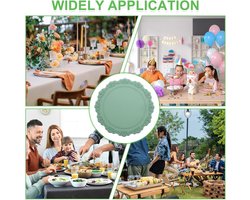 Jhubers Goods - Siliconen placemats - Hittebestendig - Waterdicht - Oliebestendig - Keuken - Geschikt voor eettafel - Groen - Set van 2 ronde placemats