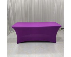 Jhubers Goods - Stretch tafelkleed - Rechthoekig - Elastisch - Tafelbeschermer - Bruiloftsbar banket - Lila - Geschikt voor eettafel