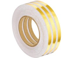 Jhubers Goods - Vloertegels - Goudfolielijnen - Metallic - Spiegeltape - 0,4 inch x 164 ft - Zelfklevend decor - Vloerwandnaadsticker - Waterdicht - Splijtafdichtingstape - Keuken - Badkamer - Kast