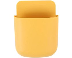Jhubers Goods - Wandgemonteerde Afstandsbediening Opbergdoos - Organizer Opladen Rack - Mobiele Telefoon Houder - Accessoires Opslag - Geschikt voor Diversen - Geel formaat - 2 ST - ABS Materiaal