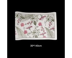 JHubers Goods - Waterdichte Boheemse Tafelloper met Planten- en Bloemenpatroon - 30x140cm - Geschikt voor Eettafel, Bank en Bureau