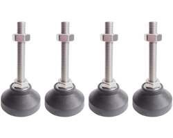 JHUBERS- Meubel-nivelleringspoten 4 stuks - Verstelbare hoogteversteller - Draagvermogen 80 kg - Ronde basis - Bescherming tegen krassen - Nivelleeroplossing - Meubelpoten