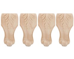 JHUBERS- Meubelbenen Houten - Meubelpoten Set van 4 - Meubelverhoger - Verstelbaar - Rubberhout - 12 x 6 cm