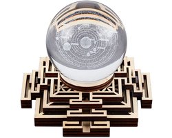Jhubersproducts - Geometrie Crystal Sphere Display Stand - Houten Rack - Decoratie - Kristallen Bal Houder - Meditatie Chakra Kunst - Spirituele Gesch