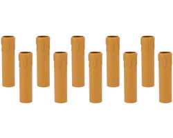 Jhubersproducts - Kaarshoezen - Vintage Kaarshoezen - Simulatie Wasdruppel - Geel - Kroonluchter Afdekking - Geschikt voor E14 Kroonluchters - 10 Stuk
