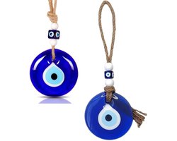 Jhubersproducts - Turkse blauwe boze oog - Geluksamulet - Wanddecoratie - Blauw - Bescherming - Muurhanger - Perfect als cadeau