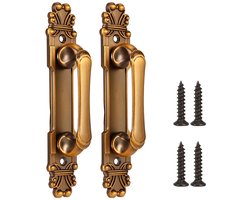 Jhubersproducts - Vintage Deurklinken Goud - Antieke Stijl - Hoogwaardige Messing - 2 Stuks - Retro Deurgreep - Geschikt voor Ladekasten en Deuren