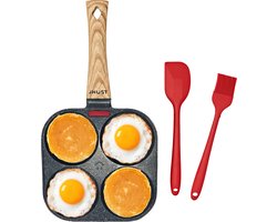 JHust Pannenkoekenpan Inductie - Pannen - Poffertjesmaker- Pannenset Inductie - Pancake Pan - Pannenkoekenmaker - Anti Aanbak Koekenpannen - Crepe Pan - Poffertjespan - Multifunctioneel - Met extra bakkwast en spatel - kerstcadeau voor vrouwen