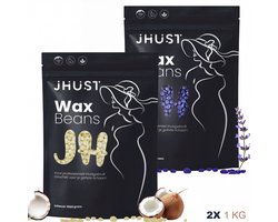 JHust® Wax Beans 2KG Lavendel + Coconut - Wax Bonen - Wax Parels - Wax Korrels - Waxparels - Harskorrels - Hars korrels - Wax ontharen - Wax Pearls - Hars bonen - Hard Wax Beans - Wax - Wax Parels - Hars parels - Kerstcadeau voor vrouwen