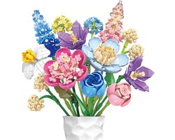 JieStar JJ9092 Voorjaarsboeket bloemen bouwset | Botanical Flowers Collection modelbouw | Classic Creator STEM speelgoed bouwpakket voor volwassenen en kinderen | Educatief kunstbloemen decoratie geschikt voor Lego | bouwdoos met 880 bouwstenen