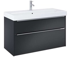 Jika Pure - Kast met wastafel, 100x54x42 cm, 2 laden, mat zwart H40B2364023532