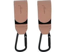 Jikkies ® - Tassenhaak - Kinderwagen Tassenhaak - Buggy Haak - Extra Stevig - Sterke Tassenhaak - Universele Haak - Set van 2 - Taupe