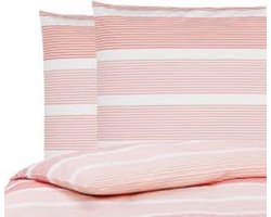 Jill & Jim luxe kussensovertrek Martina 2st| gestreepte kussensslopen wit koraal 40x80cm