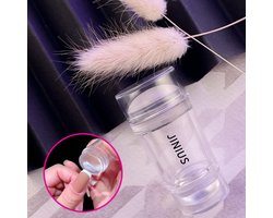 Jinius ® - Nagelstempel doorzichtig - Dubbele siliconen gel stamper - French manicure tip stempel - Nagelstempel met schraper - Nail art jelly stamp - Nagel stempel kussen