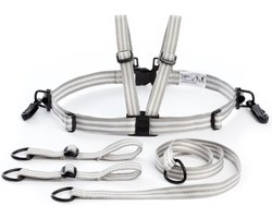 Jippie's - Veiligheidstuigje - Grijs - Veiligheidstuigje voor Baby’s en Peuters – Geschikt voor Wandelwagens, Kinderstoelen – Inclusief Loopriem 85cm