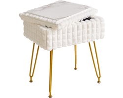 JMZR® Make up Stoel - Kaptafel Kruk - Visagie - Wit