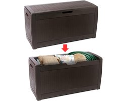 JMZR® Tuinkast - Tuinkist - Tuinkasten voor Buiten - Tuinberging - Kunststof - Bruin