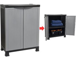 JMZR® Tuinkast - Tuinkist - Tuinkasten voor Buiten - Tuinberging - Kunststof - Grijs