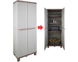 JMZR® Tuinkast - Tuinkist - Tuinkasten voor Buiten - Tuinberging - Kunststof - Grijs