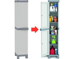 JMZR® Tuinkast - Tuinkist - Tuinkasten voor Buiten - Tuinberging - Kunststof - Grijs