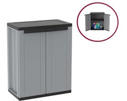 JMZR® Tuinkast - Tuinkist - Tuinkasten voor Buiten - Tuinberging - Kunststof - Grijs
