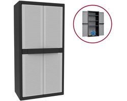 JMZR® Tuinkast - Tuinkist - Tuinkasten voor Buiten - Tuinberging - Kunststof - Grijs