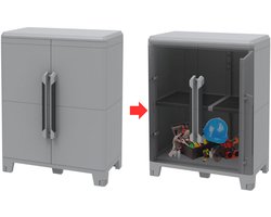 JMZR® Tuinkast - Tuinkist - Tuinkasten voor Buiten - Tuinberging - Kunststof - Grijs