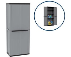 JMZR® Tuinkast - Tuinkist - Tuinkasten voor Buiten - Tuinberging - Kunststof - Grijs