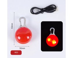 JN® Oplaadbare hondenverlichting - Kleur Rood - Rugzak verlichting - Oplaadbare rugzakverlichting - Hond - Hondenlamp - Oplaadbaar - USB oplaadbare hondenlamp – Hondenlicht - Hond uitlaten – Verlichting hond - Oplaadbare verlichting
