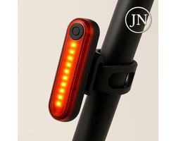 JN® Oplaadbare LED Achterlamp - Stijlvolle en Waterdichte Fietslamp met USB-aansluiting – Superheldere Fietsverlichting voor Dag & Nacht Veiligheid - achterlicht fiets - Led achterlamp - Fietsverlichting - achterlicht