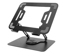 JNOVA Laptopstandaard - Verstelbaar en 360° Draaibaar - Ergonomische Laptop Verhoger - Geschikt voor 10 t/m 17,3 Inch - Zwart