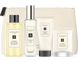 Jo Malone London Pomegranate Noir Little Luxuries Travel 4-er Kit: Cologne 30ml, Hand Cream 50ml, Body & Hand Wash 100ml and Travel Candle