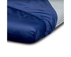 JOARZ Topper Hoeslaken - Katoen-Satijn - Geschikt voor topmatrassen - Dikte tot 10 cm - 180x200 - Deep Blue