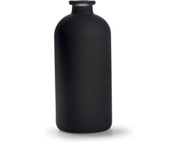 Jodeco Bloemenvaas Avignon - Fles model - glas - mat grijs - 25 x 11 cm