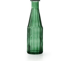 Jodeco Bloemenvaas Marseille - Fles model - glas - groen - 25 x 7 cm