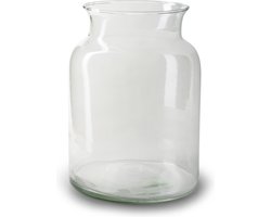 Jodeco Bloemenvaas Nobles - helder transparant - glas - 19 x 25 cm - fles vaas