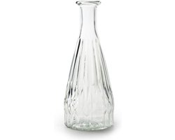Jodeco Bloemenvaas Patty - helder transparant glas - D8,5 x H21 cm - fles vaas