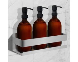 Joejis Doucheplank Caddy Zonder boren - Sterke 3M Zelfklevende Geen Boor Wandmontage - Roestvrij Staal - Shampoo Douche Gel Opslag Organizer