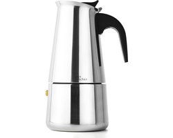 Joeji's Kitchen - percolator inductie - perculator - Espresso Maker Inductiekookplaat- 300ml Koffiekan - 2 kopjes koffie in slechts 5 minuten - roestvrijstalen koffiezetapparaat voor sterkere espresso met minder besinksel dan French Press Brew