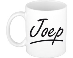 Joep Naam koffiemok - beker - met sierlijke letters - wit - cadeau - collega - Vaderdag - verjaardag - personeel