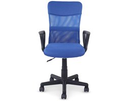 JOGO in hoogte verstelbare bureaustoel, blauw - ergonomische bureaustoel met armleuningen, bureaustoel met ademende netbespanning, stoel voor kantoor en thuiskantoor - main image