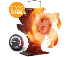 Johannes & Co - kachelventilator voor houtkachel zwart - haardventilator ecofan - warmte ventilator - verwarmingsaccessoires