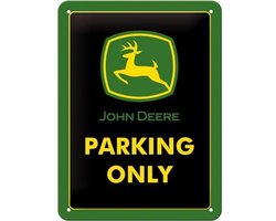 John Deere Parking Only  Metalen wandbord in reliëf 15x20 cm
