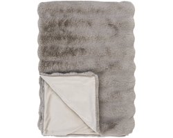 Johnson | Plaid | beige | kunstbont | 130x180 cm | deken | woondeken | deken fleece | woondeken plaid | bank deken | Wood Selections