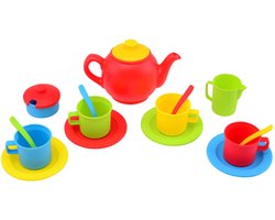 Johntoy speelgoed theeset 17-delig Home and Kitchen multicolor kunststof.
