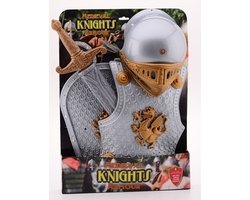 JohnToys Ridderset - 4-delig - schild - zwaard - helm - kinderen - ridder - verkleedset