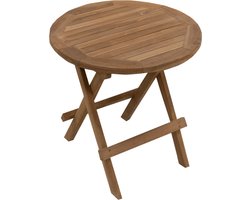 JoJo Living Tuinmeubelen - Picknicktafel - Teakhouten picknicktafel rond - Teakhouten picknicktafel 50cm - Inklapbaar - Handgemaakt